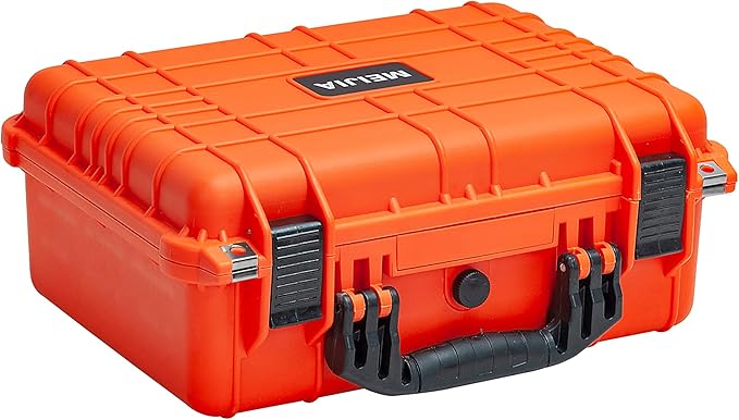 MEIJIA Portable All Weather Waterproof Camera Case With Foam,Fit Use of Drones,Camera,Equipments,Pistols,15.98x12.99x6.85inches