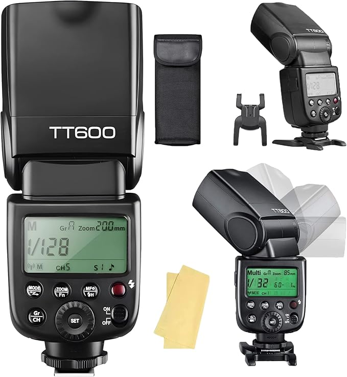 Godox TT600 GN60 2.4G 1/8000s Camera Flash Speedlite, 230 Full Power Flashes, 0.1-2.6s Recycle Time, Compatible for Canon, Nikon, Pentax, Olympus and Other DSLR Cameras with Standard Hotshoe