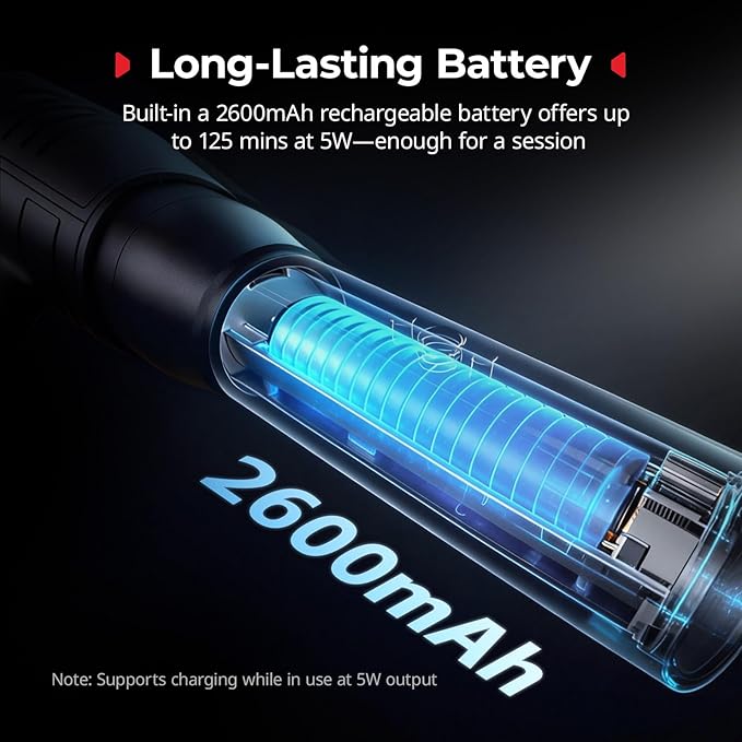 SmallRig RF 05B Portable LED Photography Flashlight 1900K-8000K, 2600mAh 5W-8W Zoom Video Light with Gobos Film Slides Filters Barndoor Spotlight Snoot Diffuser for Content Creators, IP65 Rating -6137