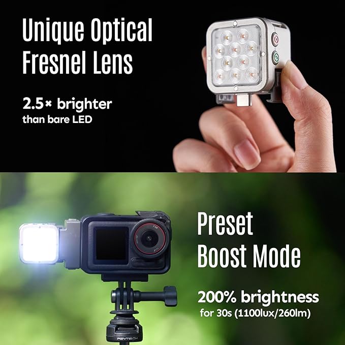 Harlowe Atom 2 Pocket Duo Kit - Mini Magnetic Camera Light 2W - Type-C Rechargeable Motion-Sensor Fill Light for Vlogging - Portable LED Kit with Diffuser & Accessories, Indoor & Outdoor Use
