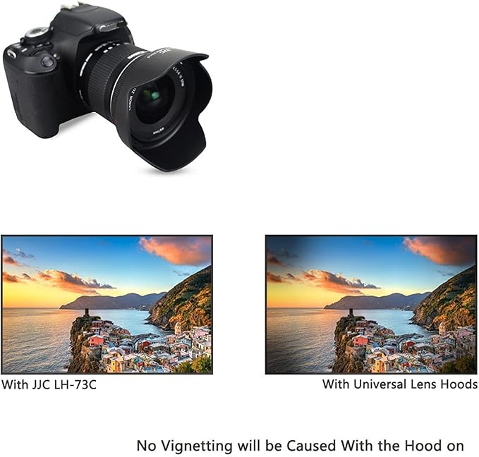 JJC Reversible Lens Hood for Canon EF-S 10-18mm f/4.5-5.6 IS STM - Compatible With Rebel T7i T8i T7 T6S T6i T5i T5 SL3 SL2 EOS 90D 80D 77D 70D 7D Mark II - Replaces Canon EW-73C