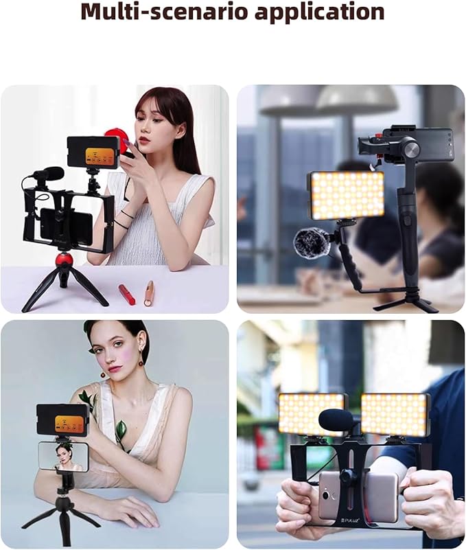 Selfie Ring Light Kit with Tripod - 98 LED Portable Lighting for Video Conferencing, Streaming, Makeup, Includes Phone Clip & Webcam Adapter, 3 Modes, CRI 97+ for iPhone, Laptop, TikTok (Black)
