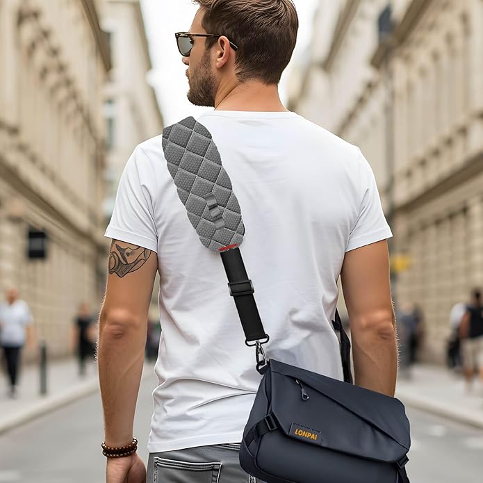 Ultra Comfortable Shoulder Strap Bag Belt with Anti-Theft Pockets and Padded, 2 Tone Reversible Use, Stylish & Secure