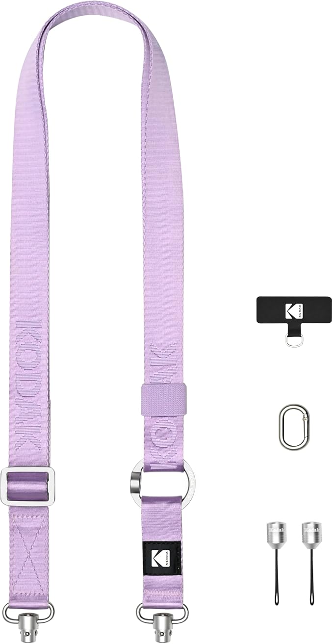 KODAK Multi-Purpose Camera Strap (Purple) - Quick-Detach System, Lightweight, Durable Metal Swivels, Multiple Usages, SLR Cameras, Compact Cameras, Smart Phones