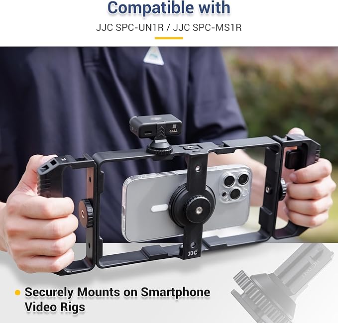 JJC Cold Shoe Mount Adapter for DJI Mic 2 with 1/4"-20, Durable ABS Cold Shoe Adapter for DJI Mic2 Only, Hot Shoe Accessories for DSLR Camera Vlogging Video Recording