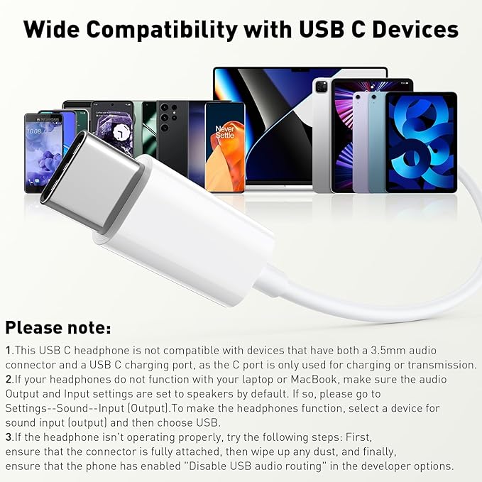 USB C Headphones Wired Type C Earphones for Samsung/Galaxy S26 S25 S24 Plus S23 S22 S21 S20 Note 20 Ultra DAC Magnetic Corded Earbuds for iPhone 15 16 16e 17 Air for Apple/Android Ear Buds White/Red
