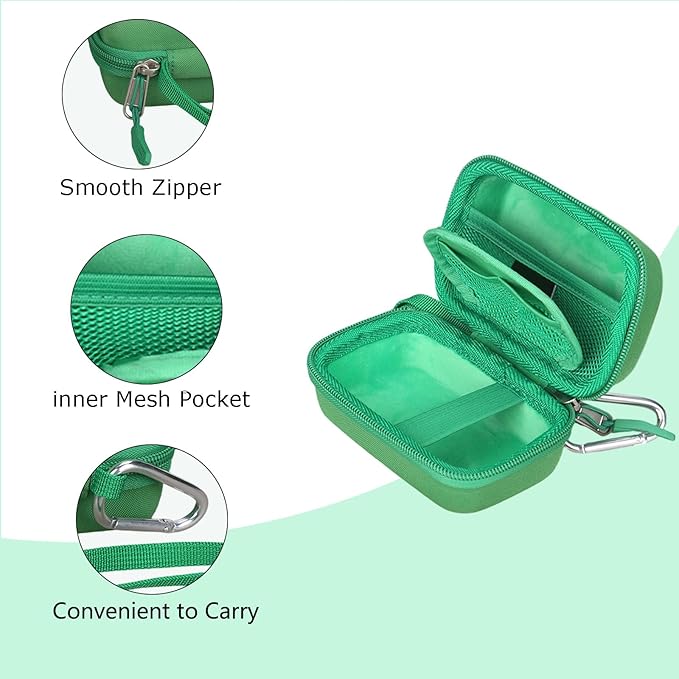 Hard Storage Case for CAMKORY/VAHOIALD/QONGUDS/Fleafer/WONNIE/VYNCS/SMARTKLIK/Rovemre/YiFuar/Focusify/Canon PowerShot 180 190/Sony DSCW800 830 Digital Camera(Case Only) (Green)