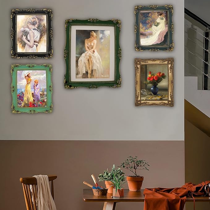 SIMON'S SHOP Vintage Picture Frames 8x10, Antique Style 8x10 Picture Frame for Wall and Tabletop, Dark Navy Blue Frames for Photos Artworks School Pictures