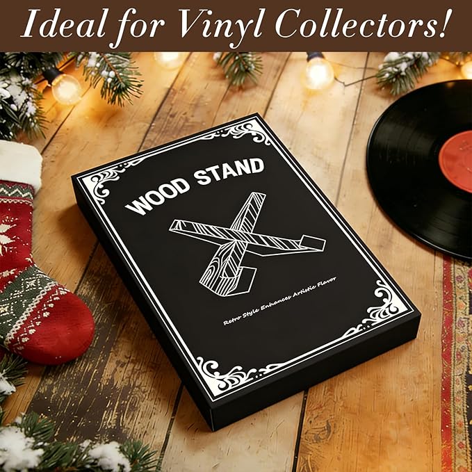 Wooden Plate Stands for Display, Wood Plate Holders for Displaying, Decorative Picture Frame Stand, Easel for Sign, Cookbook, Now Playing Vinyl Record, Recipe Book Holder for Photo, Plaque, Platter