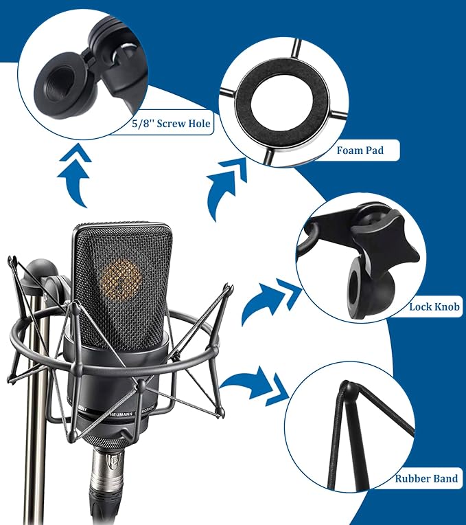 TLM 103 Shock Mount - Microphone Mount Compatible for Neumann TLM 103 M147 Condenser Mic by SUUNTOKS,Black