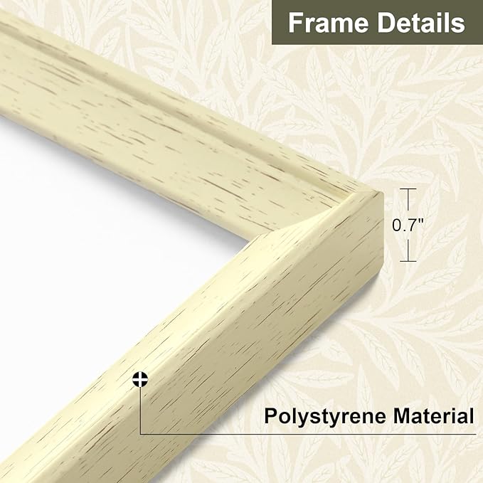 Vittanly 12x12 Picture Frame Set of 4, Vintage Photo Frame for Wall or Tabletop, Display 8x8 Pictures with Mat or 12x12 without Mat, Rustic Farmhouse Home Decor, Beige