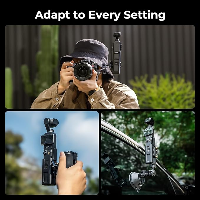 SMALLRIG Expansion Adapter Accessorie for DJI Osmo Pocket 3, Protective Cage, with 1/4"-20 Threaded Toles, Mount for NATO Rails, Handles, Magic Arms