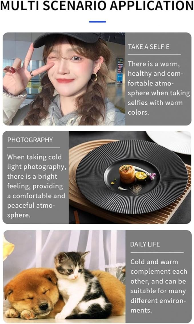 LED Video Light for Osmo Pocket 3, Fill Light Vlog Selfie Light with Bracket, Portable Photography Lighting for Osmo Pocket 3 Camera Tripod Phone