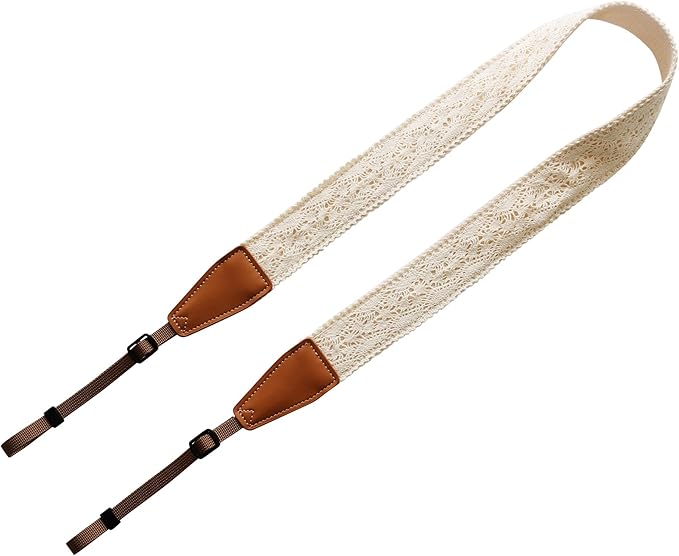 Original Design Personalized Adjustable Camera Strap Cream Graceful & Vintage Lace, Fit for Canon Nikon Sony Olympus Interchangeable Lens Digital Camera/DSLR etc.