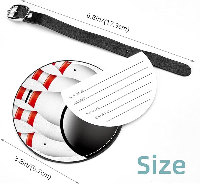2 Pack Bowling Ball Luggage Tags for Suitcases, Airplane Travel Essentials for Flying, International Travel, Luggage Accessories