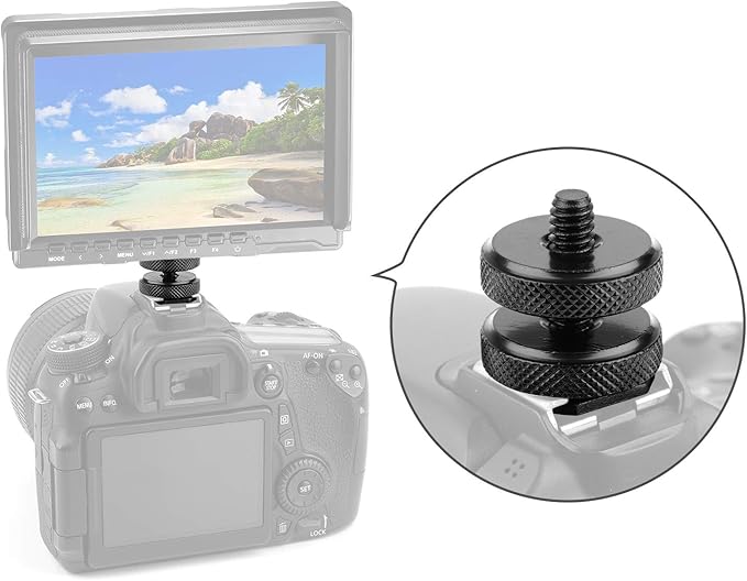 Camera Hot Shoe Mount to 1/4"-20 Tripod Screw Adapter Flash Shoe Mount for DSLR Camera Rig (Pack of 2)