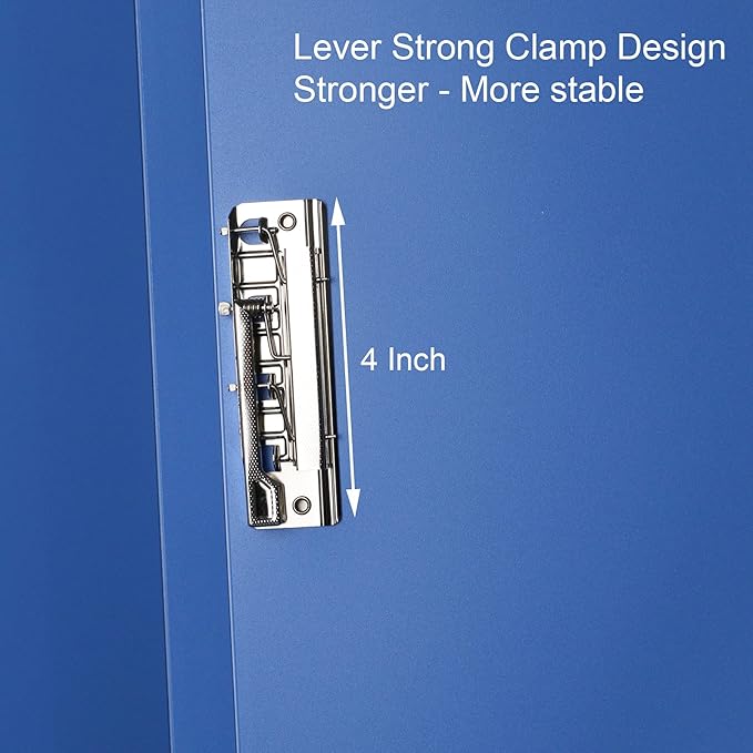 Acocony Punchless Binder with 2 Clamp Letter Size Punchless Clamp Binder 8.5 x 11 Report Covers Plastic Blue Pack of 6