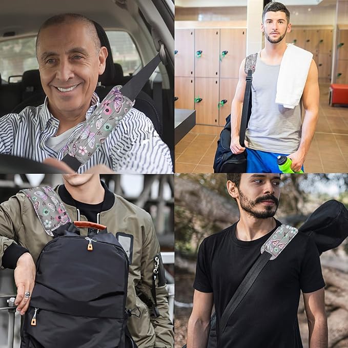 ZINZ Universal Shoulder Pad with Ultra Thick Cushion for Bag Luggage Bag Crossbody, Plus Long & Anti-Slip & Breathable,Butterfly