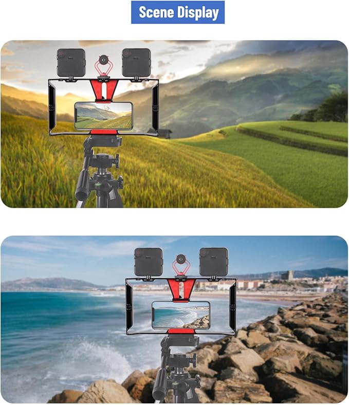 Smartphone Video Rig, Phone Video Stabilizer Grip Vlogging Cage with Adjustable Bracket, Mobile Phone Handheld Rabbit Cage for Live Video Portrait Recording