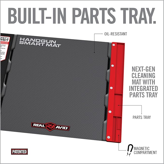 Real Avid Handgun Cleaning Kit | Includes Gun Cleaning Mat 19x16 with Magnetic Parts Tray & Gun Cleaning Supplies for 22, 357, 38, 380, 9mm, 40, 41, 44, 45 Caliber Pistols (Choose Style Below)