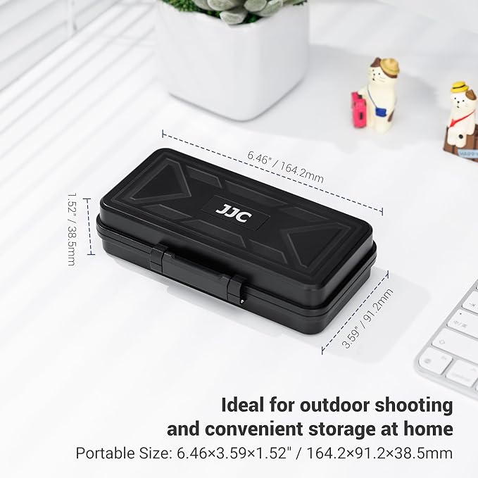 JJC Camera Battery SD Card Case for 3 Camera Batteries, 6 SD/5 CFexpress Type A/6 CFexpress Type B or XQD Cards, Water-Resistant & Shockproof DSLR Battery Holder for Canon LP-E6 Sony NP-FZ100