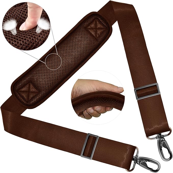 ZINZ Shoulder Strap 58" Ultra-Thick Fixed Padded and Adjustable Buckles Crossbody Strap for Briefcase Laptop Bag Luggage