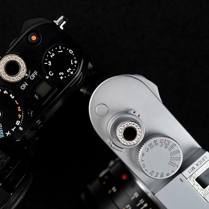 Camera Shutter Button, Copper Soft Shutter Release Button,Camera Release Button Suitable for Sony, Fujifilm, Leica DSLR/SLR,Nikon Camera (Ziron+Black Agate)