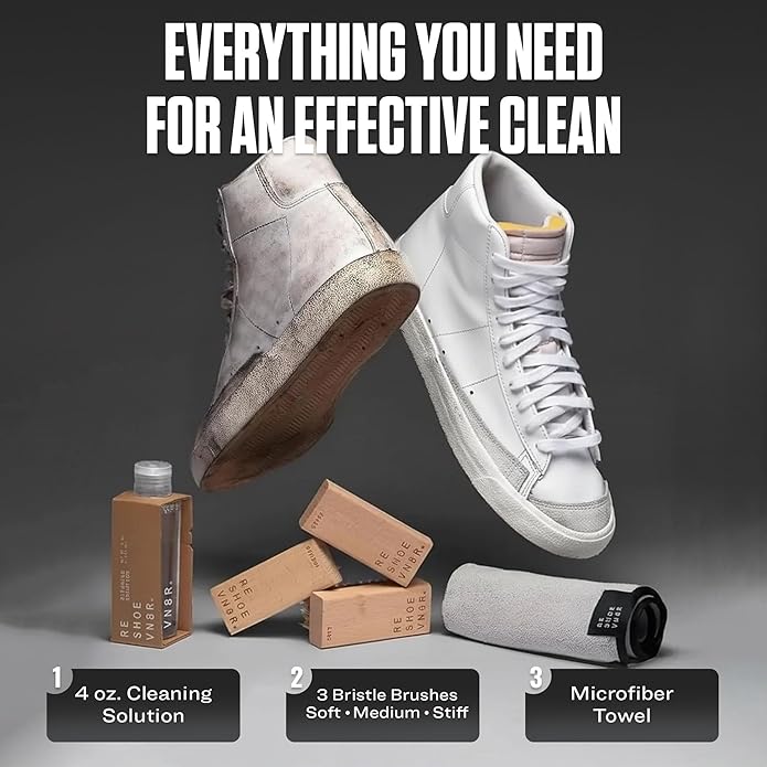 RESHOEVN8R Shoe Cleaner Kit and Sneaker Cleaner Sets - Cleaning Kit Solution for Sneakers, Mesh, Canvas, Suede, Knit, Leather