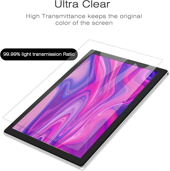 plimpton Screen Protector for PlimPad P2, 10 inch Tempered Glass Film 9H Hardness, 10.1 inch LCD Protection, Anti-Scratch, Anti-Fingerprint, Easy to Install (2 Pack)