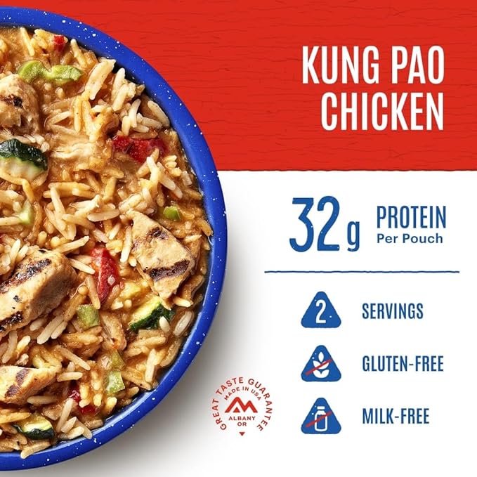 Mountain House Kung Pao Chicken | Freeze Dried Backpacking & Camping Food | Gluten-Free | 2 Servings