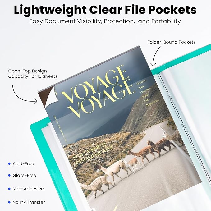 STAGEEK 48-Pocket Portfolio Binder Display 96 Pages, 8.5x11 Binder with Plastic Sleeves, Art Portfolio Folder with Clear Sheet Protectors, Presentation Book for Artwork, Document Organizer