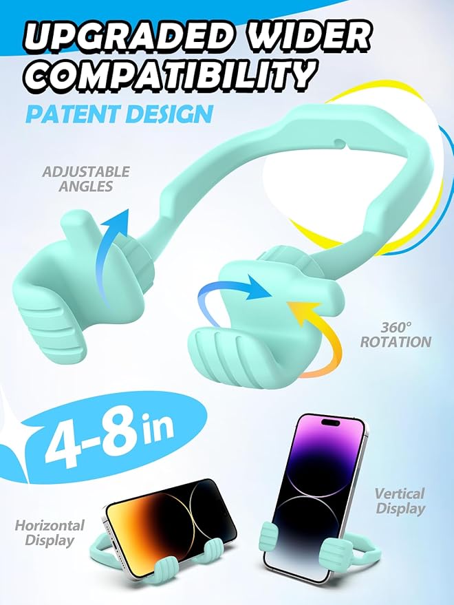 Easter Gifts for Teen Boy Kid Man Cell Phone Stand: UPGRADE Adjustable Thumbs Up Lazy Phone Holder for Desk Fun Gadgets for Him Guy Tween Woman Girl Adult Easter Basket Essentials Who Have Everything