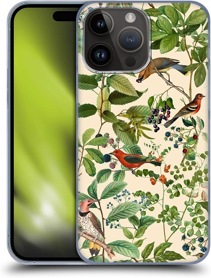 Head Case Designs Officially Licensed LebensArt Berries Birds and Floral Hard Back Case Compatible with Apple iPhone 15 Pro Max