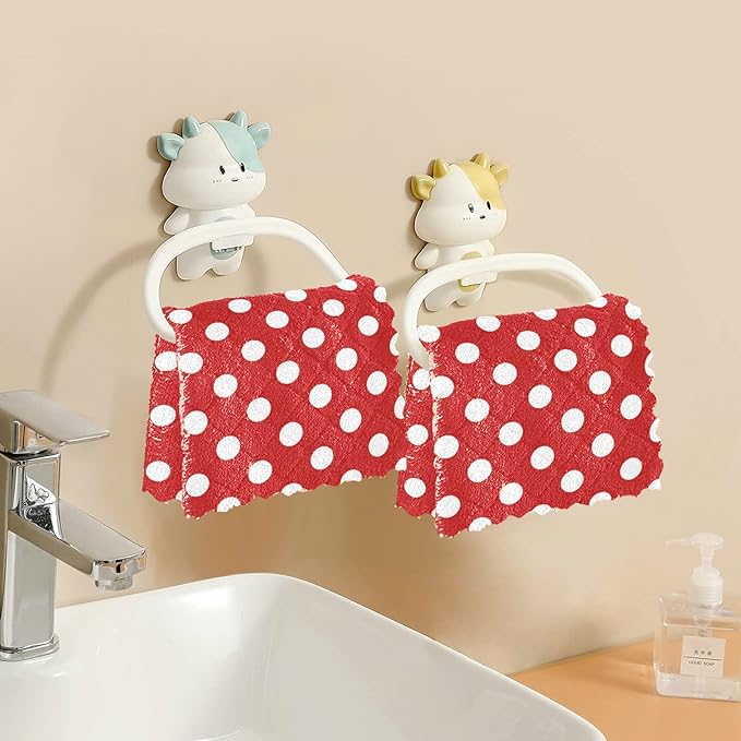 CaTaKu Red Polka Dots Microfiber Reusable Cleaning Cloths Kitchen Dish Cloths Dish Rags for Washing Dishes, Polka Dots Dish Towels Washcloths for Kitchen Drying, 6 Pack
