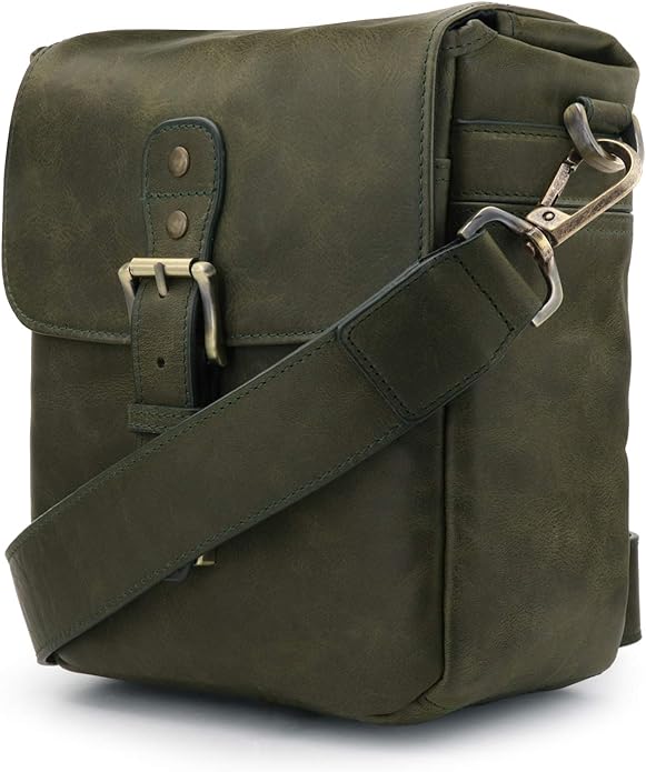MegaGear Genuine Leather Camera Messenger Bag Mirrorless Portable electronic device cover