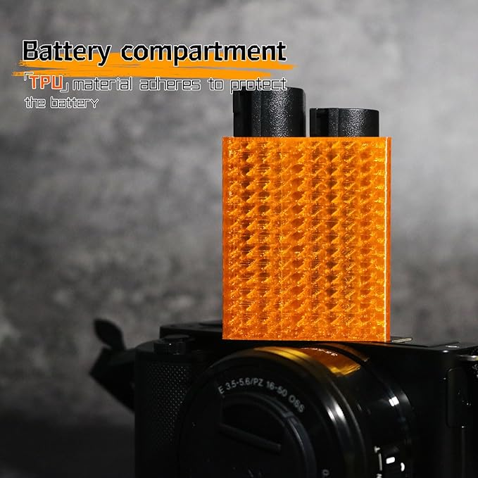 LingoFoto 2PCS Camera Battery Storage Soft Case with 4 Warehouses for Canon LP-E6/LP-E6N/LP-E6NH Camera Battery Protective Pack Case Holder (Orange,Four Warehouses)