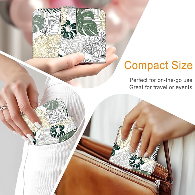 Lebrocoli Tropical Plants Small Photos Album for 2x3 Inch Films, 56 Pockets Mini Cute Albums Book for Polaroid Fujifilm Instax Mini Instant Camera Printer, Kpop Photocard Pictures Binders Holders