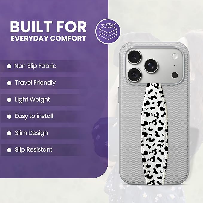 Switchbands Phone Grip Strap - Reversible Finger Holder for Phone Back, Customizable Anti-Slip Design, Wireless Charging Compatible Detachable Holder for iPhone - Animals Custom