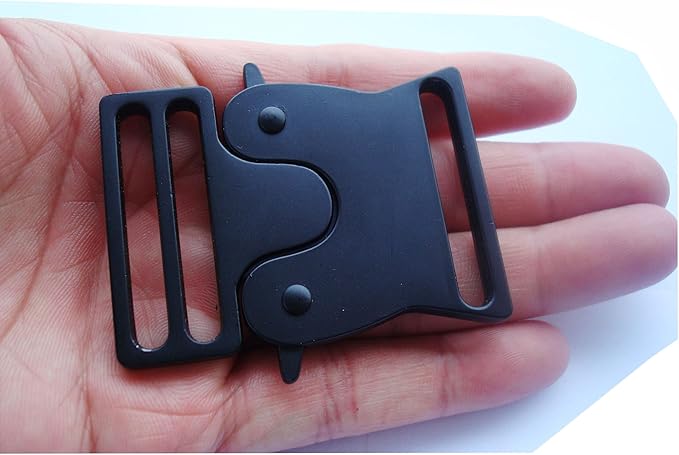 2 pcs Heavy Duty Metal Climbing Adjustable Release Buckles, Webbing Strap Lock Belt Outdoors Tactical Repair Buckle (38mm)