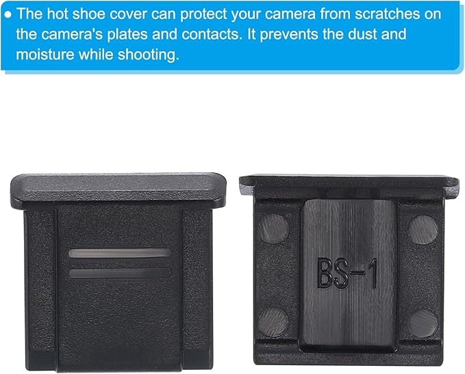 PATIKIL 19mm Universal Camera Hot Shoe Cover, 4 Pcs Hot Shoe Cap Protector for Nikon for Fujifilm for Pentax DSLR/SLR Camera, Black