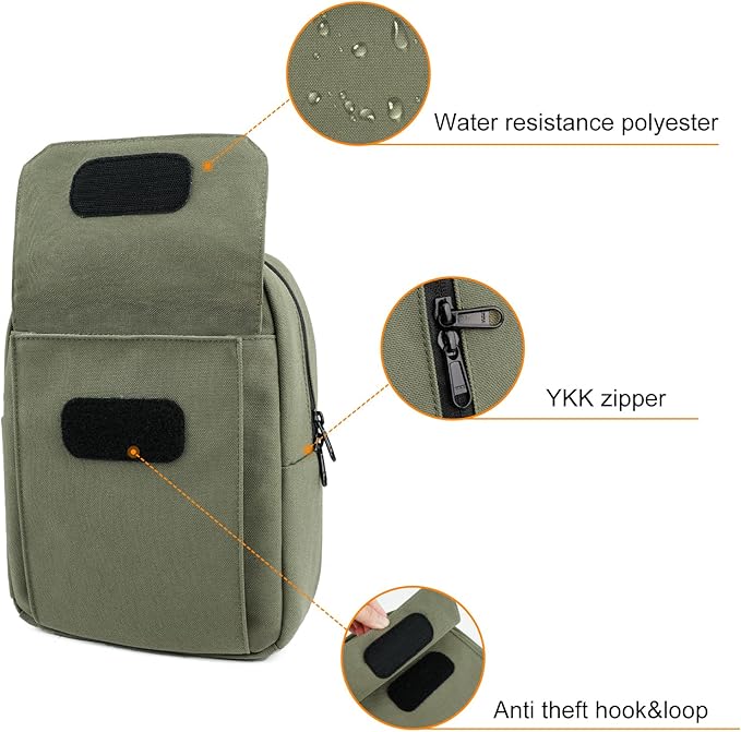 TULLIO Small Camera Bag Crossbody Nylon Sling Bag Purse Waterproof Dslr Bag Compatible with Nikon Sony for Men and Women Ash green