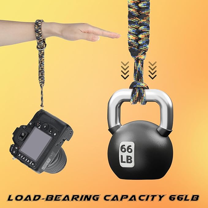 SUNYA Camera Wrist Strap for Photographers Paracord Rope Camera Hand Strap Compatible for DSLR or Mirrorless Camera