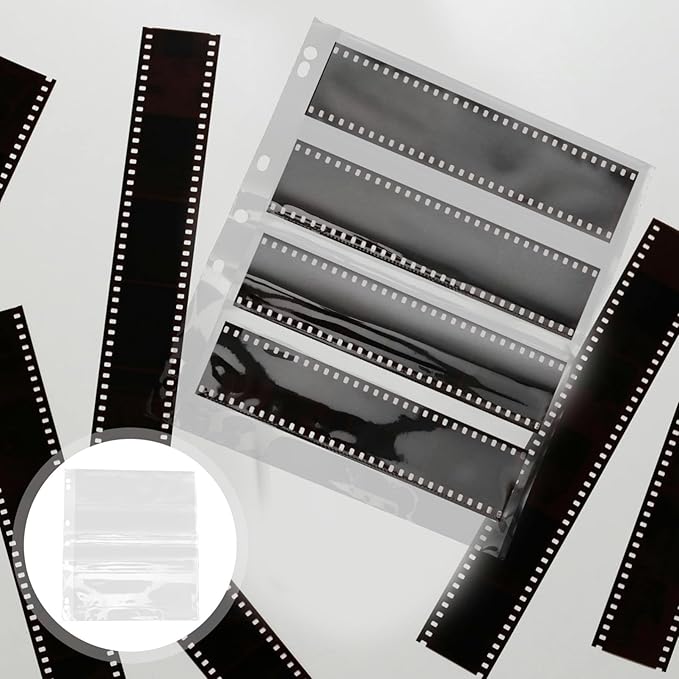 KICHOUSE 10pcs Negative Film Sleeves Archival Photo Protectors for Standard Binders Easy Organization and Ample Storage for Important Documents