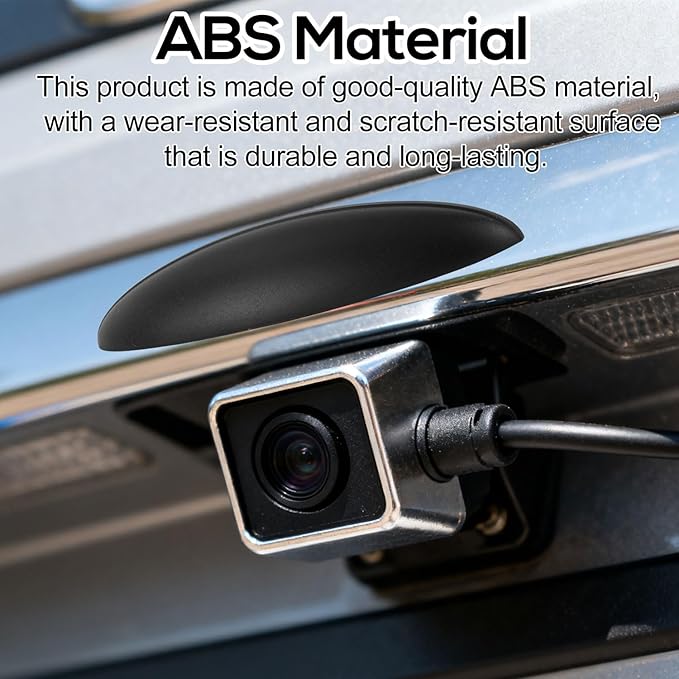 Car Rear View Camera Cover, 3.54x0.69in/9x1.75cm Sturdy ABS Material Black Car Rear View Camera Anti-Rain Cover Backup Shield Rearview Modification Protector for Automotive Exterior Accessories