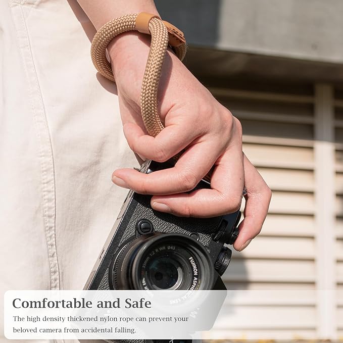 VOVMOEYA Rope Camera Wrist Strap for Sony Fujifilm Nikon Canon DSLR - Hand Strap - Khaki