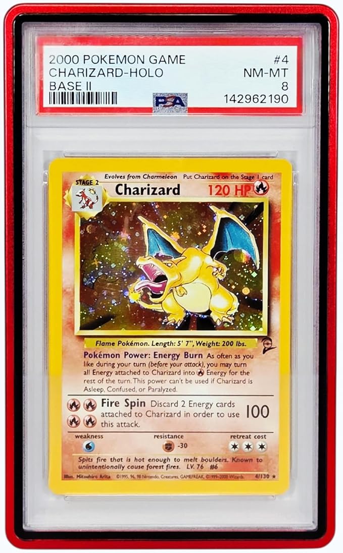 Metal PSA Slab Bumper Case UV Resistant- Safeguard Magnetic Aluminum Metal Case For Graded Cards (Red)