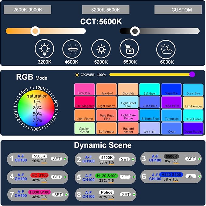 RGB Light Wand, 10W LED Video Lighting Wand Stick for Vlog TikTok YouTube Studio Photography Recording Streaming, 2500K~9900K CRI96+ TLCI98+ 24 Pixel Effects LED Tube Light Bar with APP Control