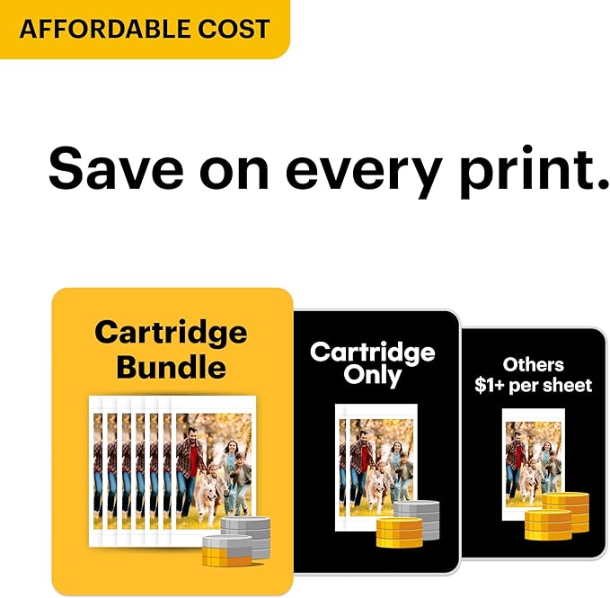 KODAK Dock Plus 4PASS Instant Photo Printer, 4x6” Portable Picture Printer, Bluetooth & Dock 2-in-1 Home and Gift Printer for iPhone & Android, 50 Sheets Bundle