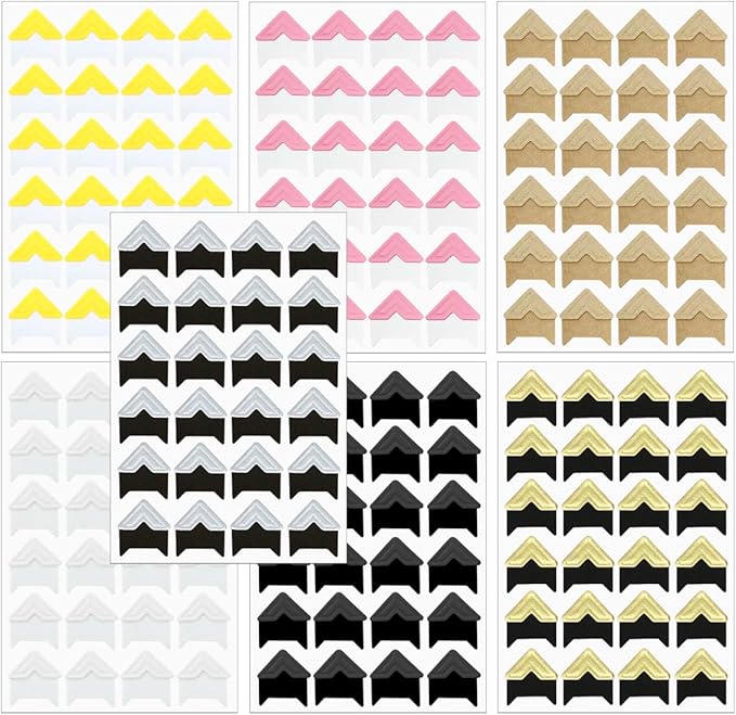 ALLYDREW Photo Corner Stickers, Photo Mounting Self Adhesives for DIY Crafts, Scrapbooking, Album, Diary, 13 Sheets / 312 Pieces