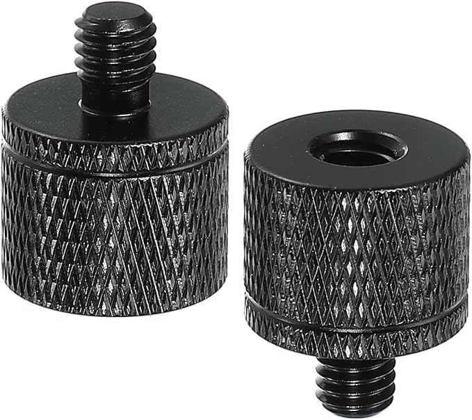 PATIKIL Tripod Screw Adapter 1/4" Female to M6 Male, 2 Pcs Tripod Nut Connectors Camera Mount Screw Camera Double Head Converter for Microphone Holder Magic Arms Accessories, 20 mm